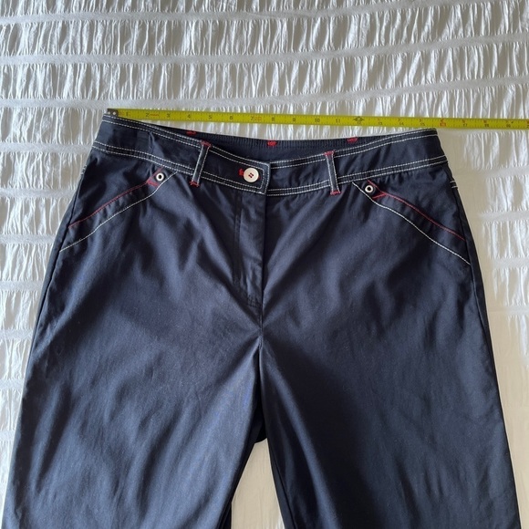 CONRAD C Collection Black Wide Leg Pant Accent Stitching Summer Nautical Chic - Picture 11 of 13